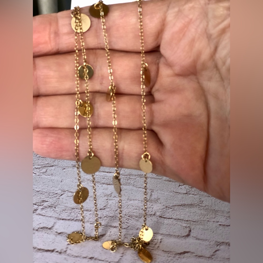 Jennifer Tuton 14k Gold Filled Super Sparkly Long Necklace